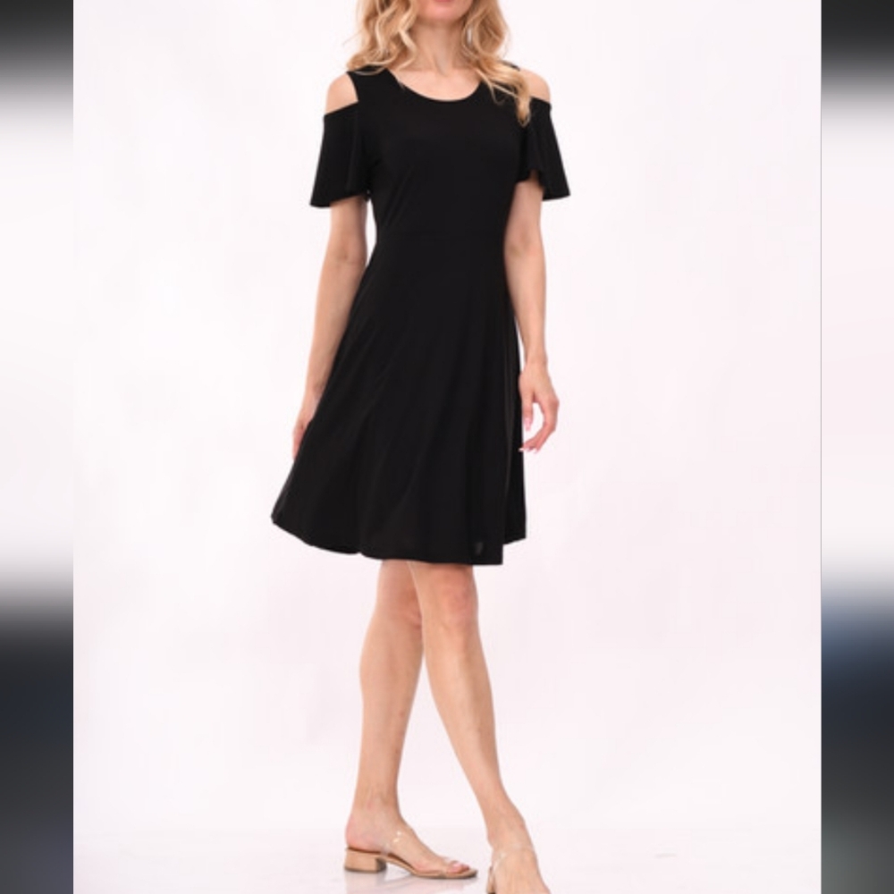 Lbisse Black Cutout-Accent A-Line Dress 2X